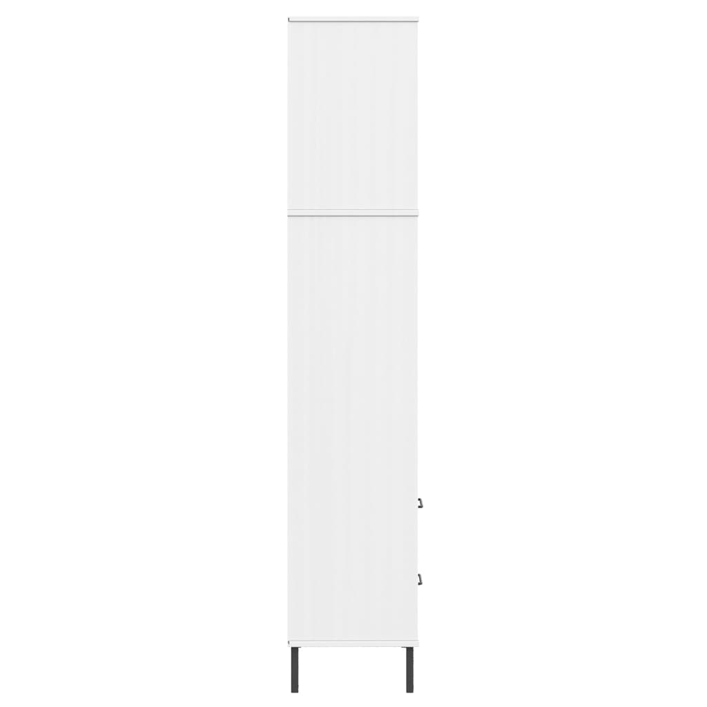 Bibliothèque à 2 tiroirs Blanc 60x35x180 cm Bois massif OSLO - XIOS