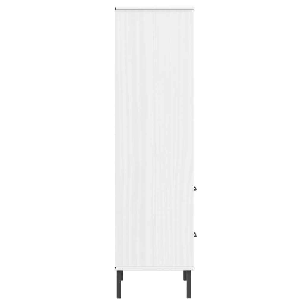 Bibliothèque à 2 tiroirs Blanc 60x35x128,5 cm Bois massif OSLO - XIOS