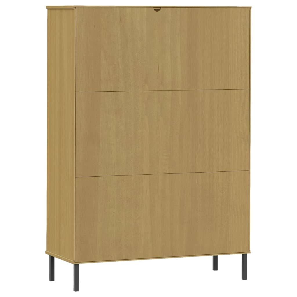 Bibliothèque avec pieds en métal Marron 90x35x128,5cm Bois OSLO - XIOS