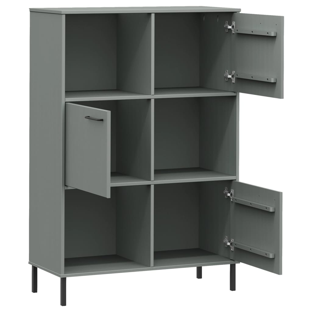 Bibliothèque avec pieds en métal Gris 90x35x128,5 cm Bois OSLO - XIOS