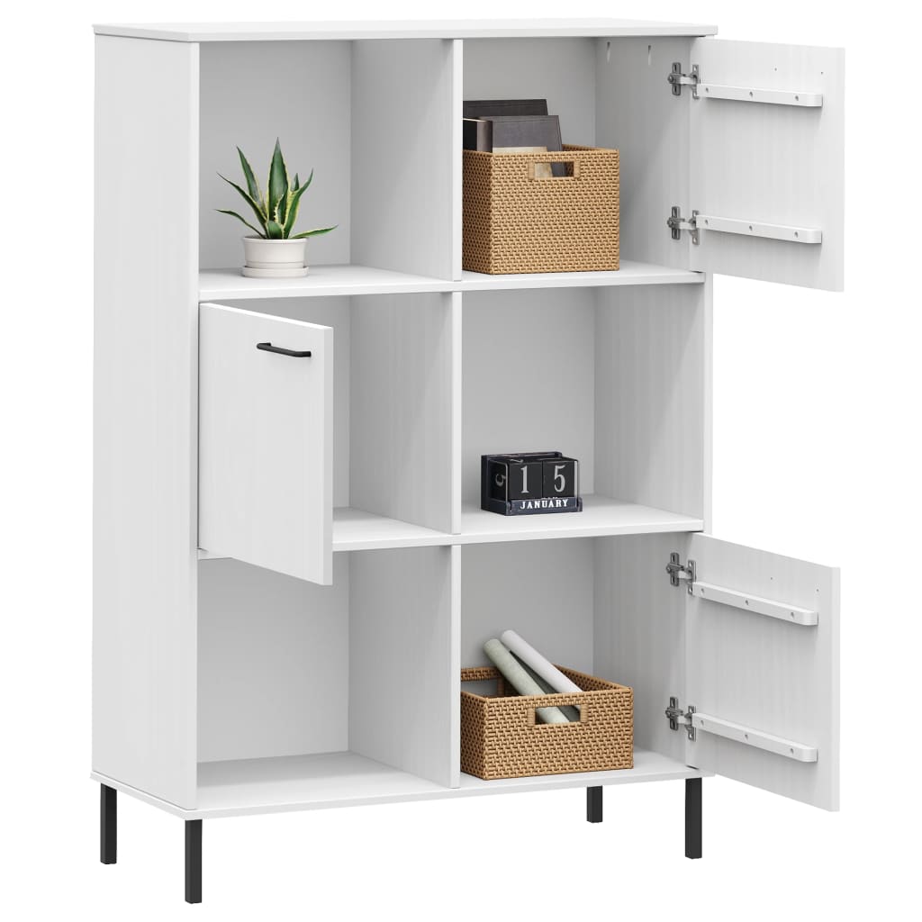 Bibliothèque avec pieds en métal Blanc 90x35x128,5 cm Bois OSLO - XIOS