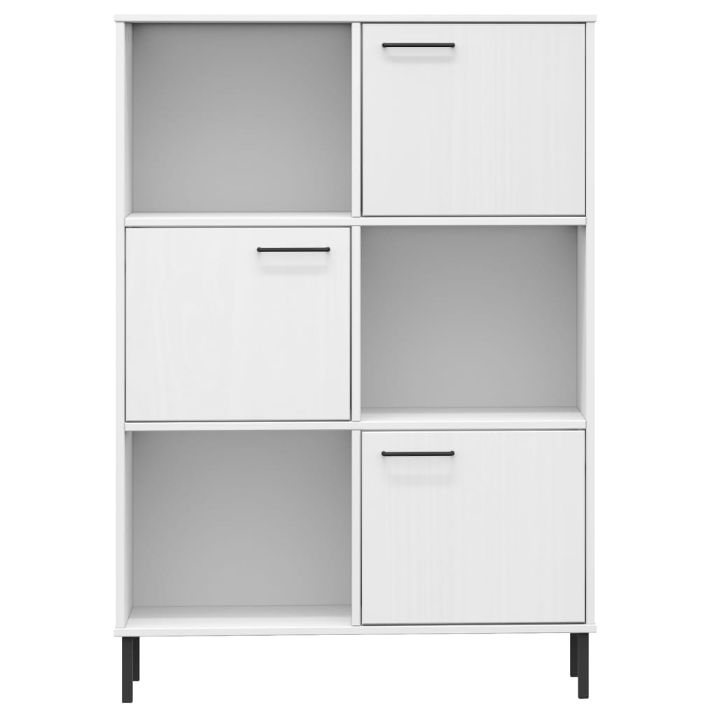 Bibliothèque avec pieds en métal Blanc 90x35x128,5 cm Bois OSLO - XIOS