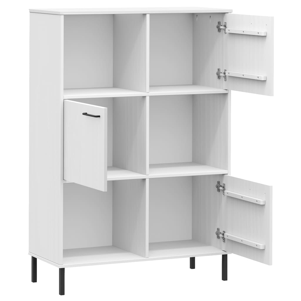 Bibliothèque avec pieds en métal Blanc 90x35x128,5 cm Bois OSLO - XIOS