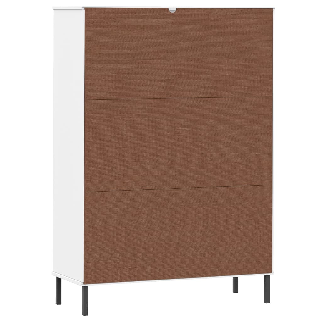Bibliothèque avec pieds en métal Blanc 90x35x128,5 cm Bois OSLO - XIOS