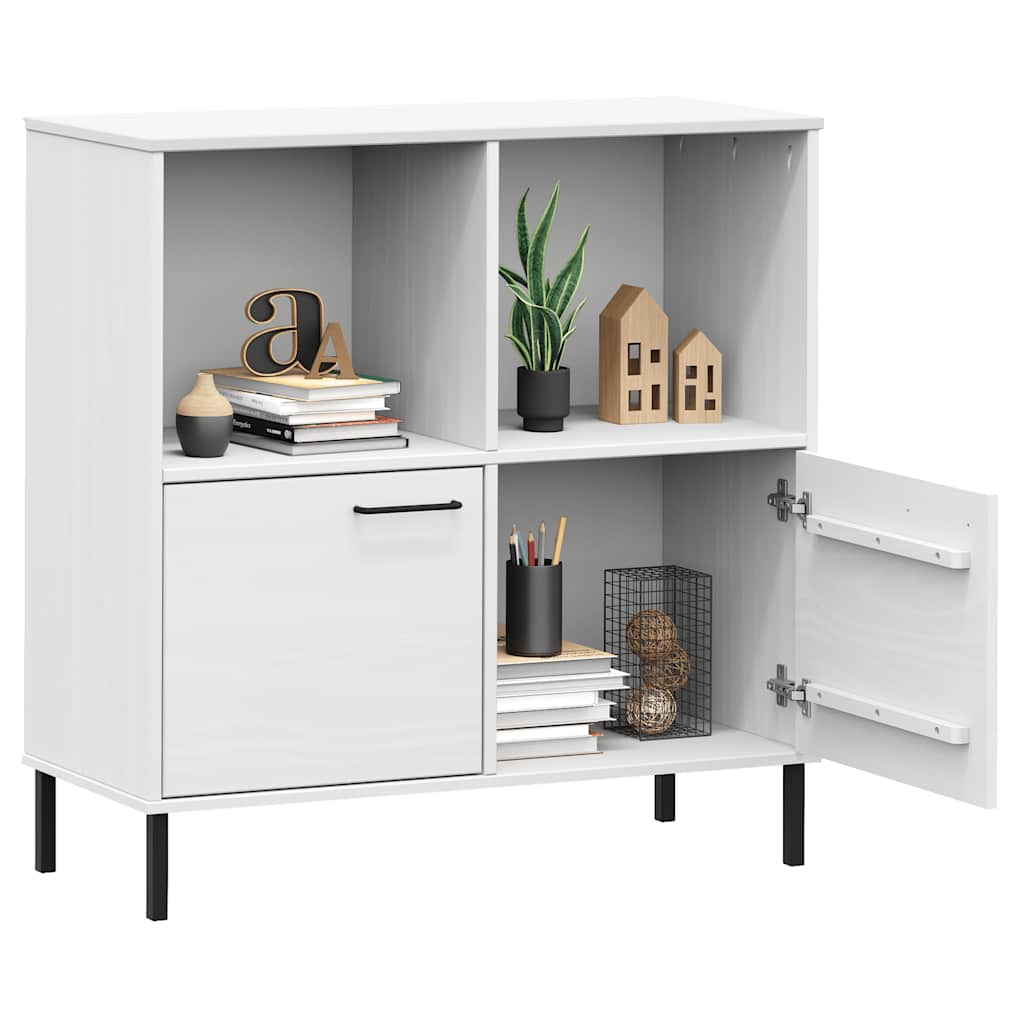 Bibliothèque avec pieds en métal Blanc 90x35x90,5 cm Bois OSLO - XIOS