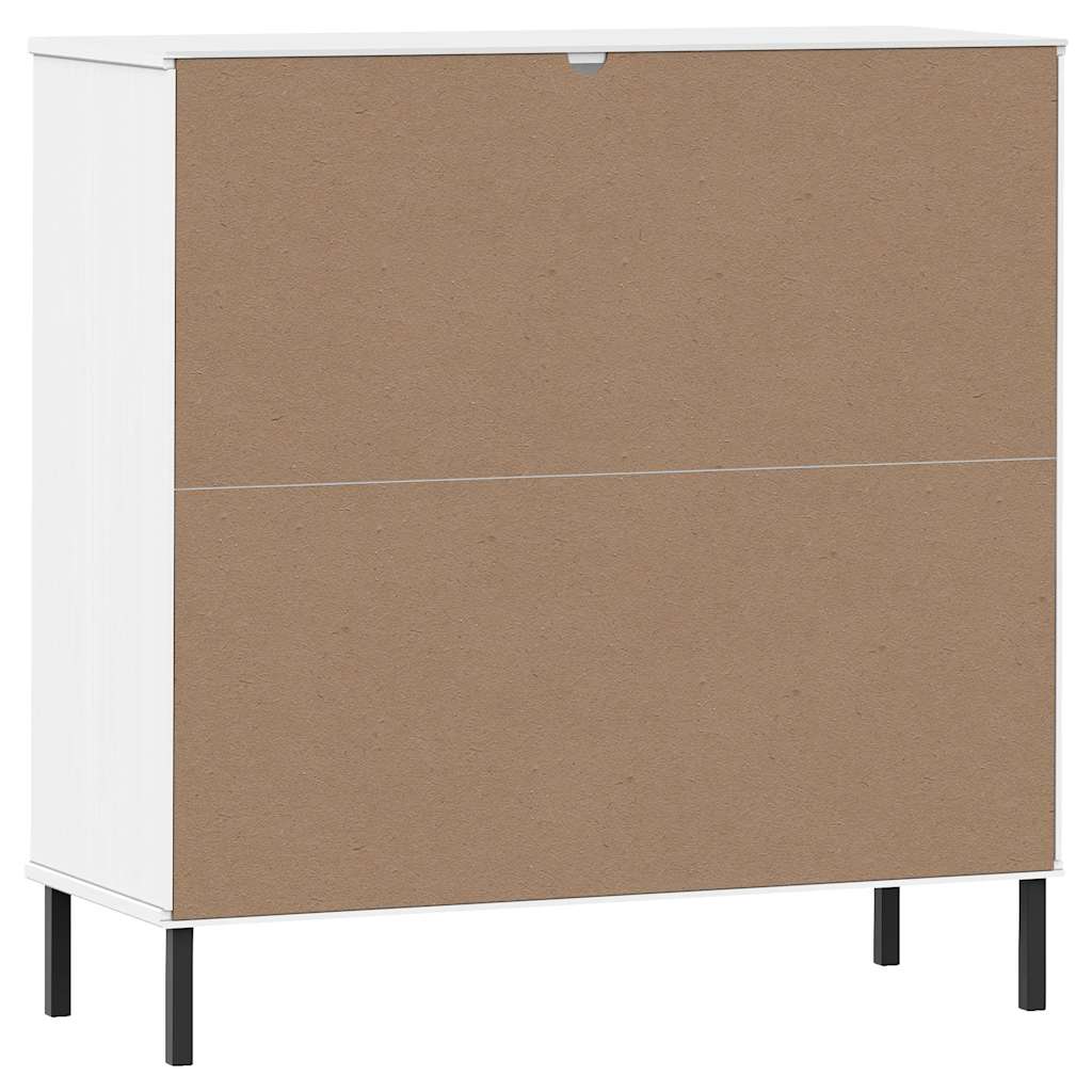 Bibliothèque avec pieds en métal Blanc 90x35x90,5 cm Bois OSLO - XIOS