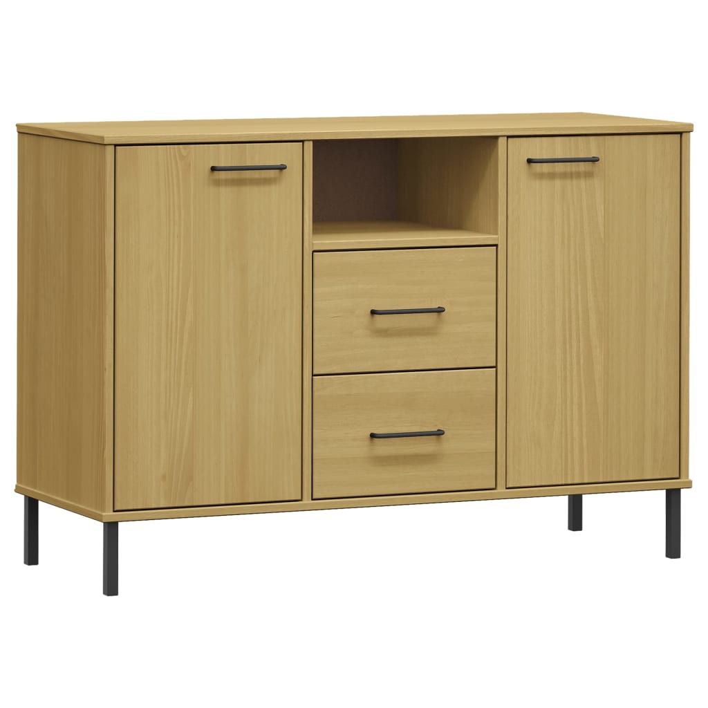 Buffet avec pieds en métal Marron 113x40x77 cm Bois massif OSLO - XIOS