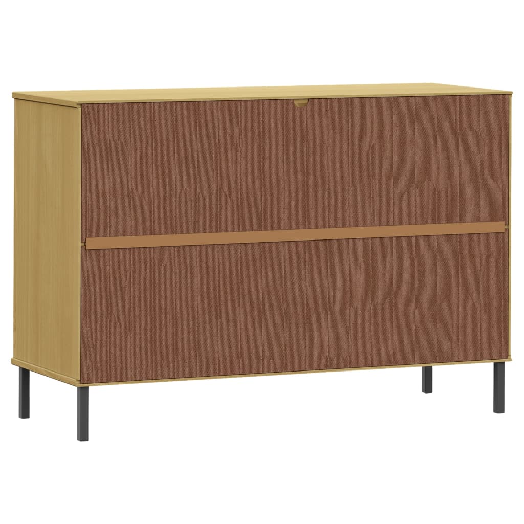 Buffet avec pieds en métal Marron 113x40x77 cm Bois massif OSLO - XIOS