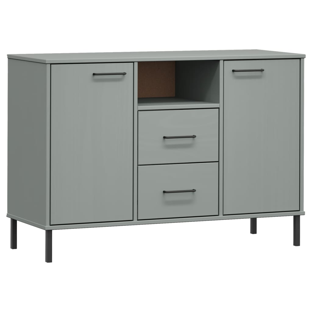 Buffet avec pieds en métal Gris 113x40x77 cm Bois massif OSLO - XIOS
