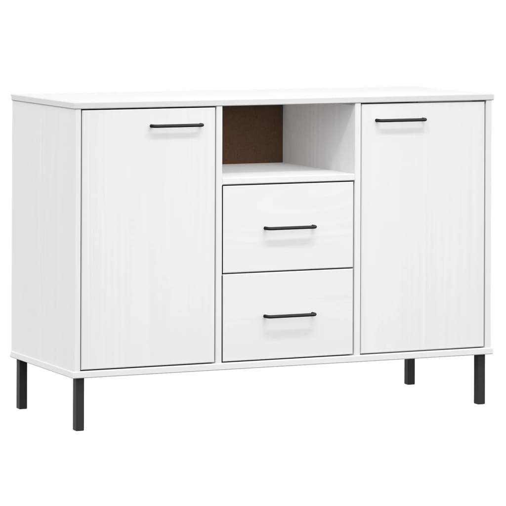 Buffet avec pieds en métal Blanc 113x40x77 cm Bois massif OSLO - XIOS