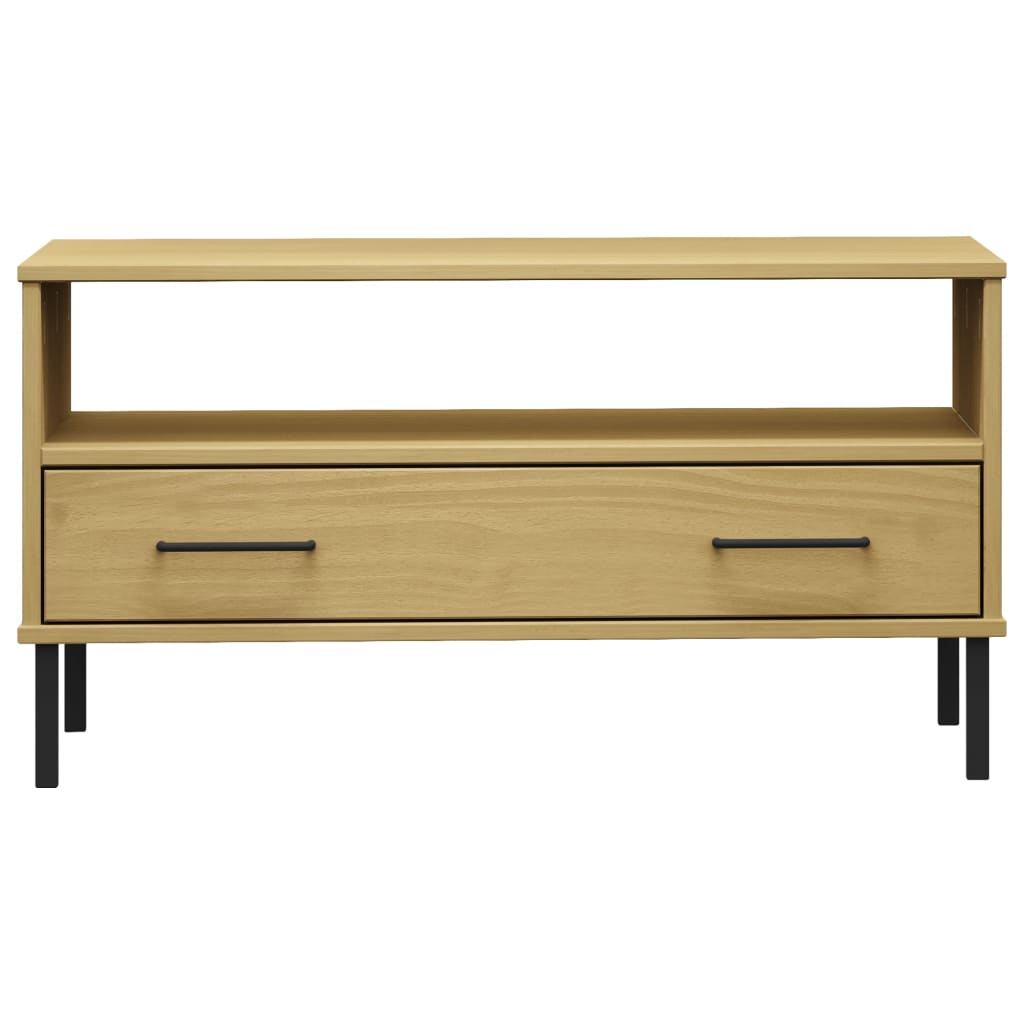 Table basse avec pieds en métal Marron 85x50x45 cm Bois OSLO - XIOS