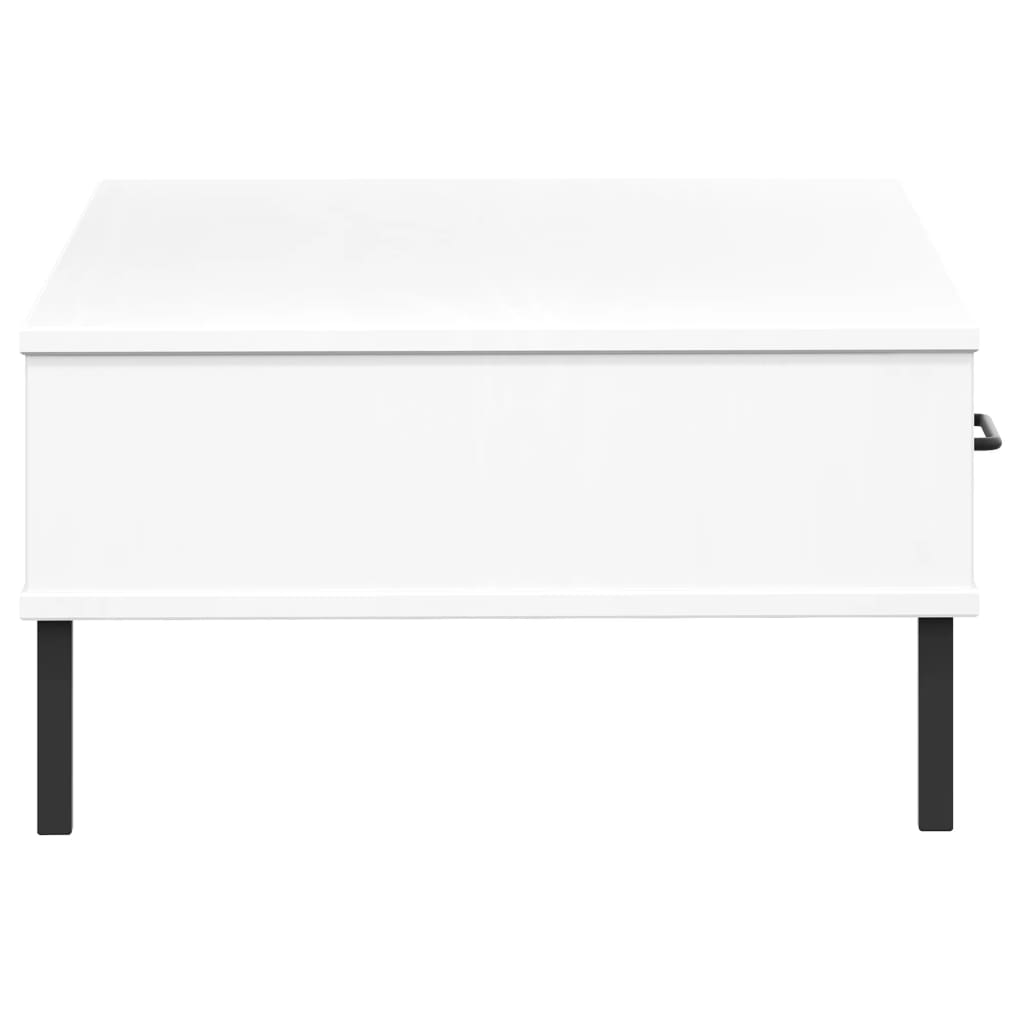 Table basse avec pieds en métal Blanc Bois pin massif OSLO - XIOS