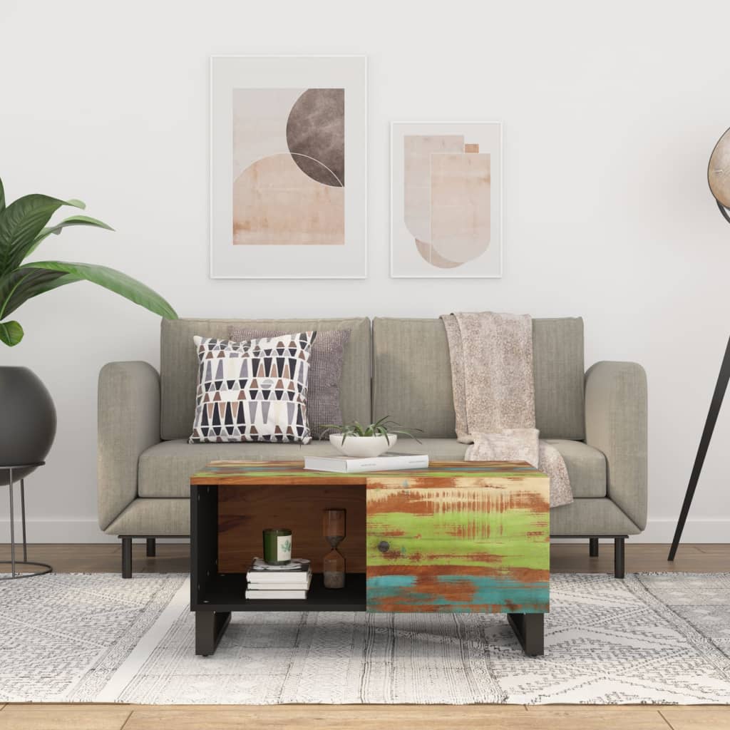 Table basse 80x50x40 cm Bois de récupération et d'ingénierie - XIOS