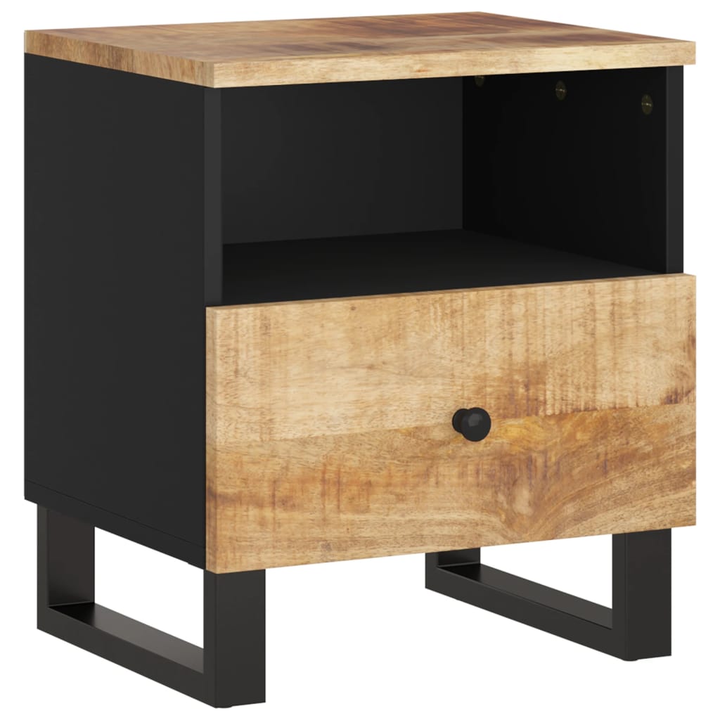 Tables de chevet 2 pcs Bois de manguier solide et d'ingénierie