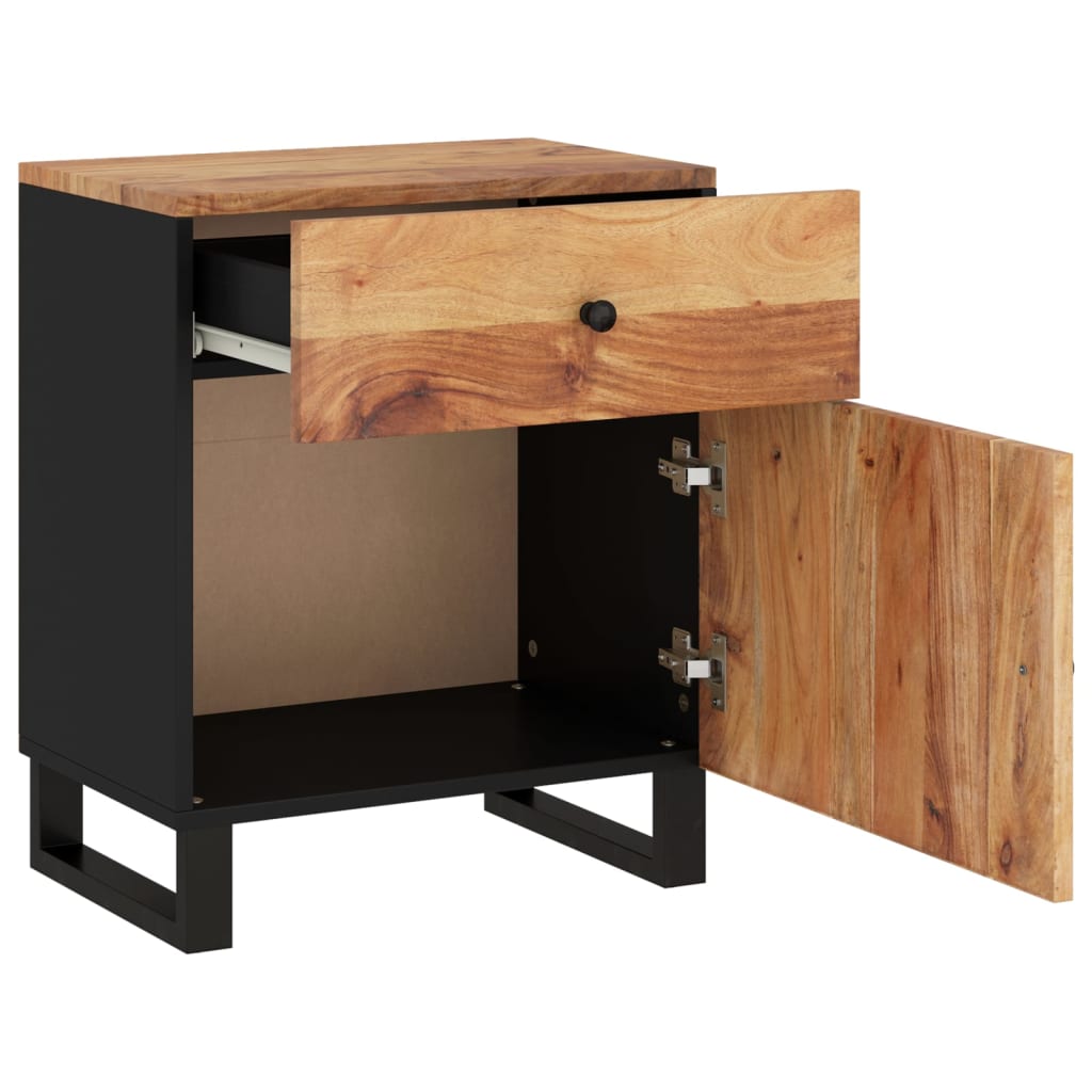 Table de chevet 50x33x60cm Bois d'acacia solide et d'ingénierie - XIOS