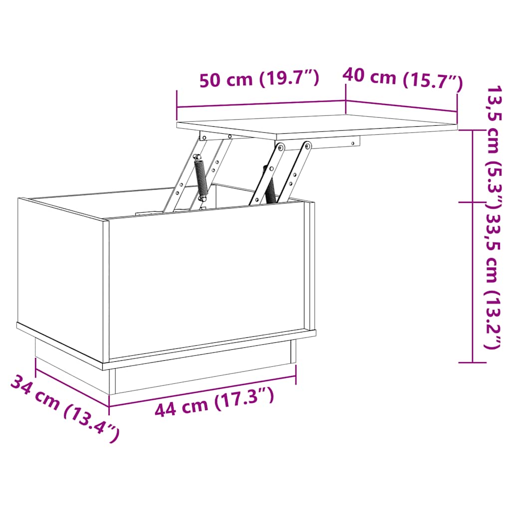 Table basse 40x50x35 cm Bois massif de pin - XIOS
