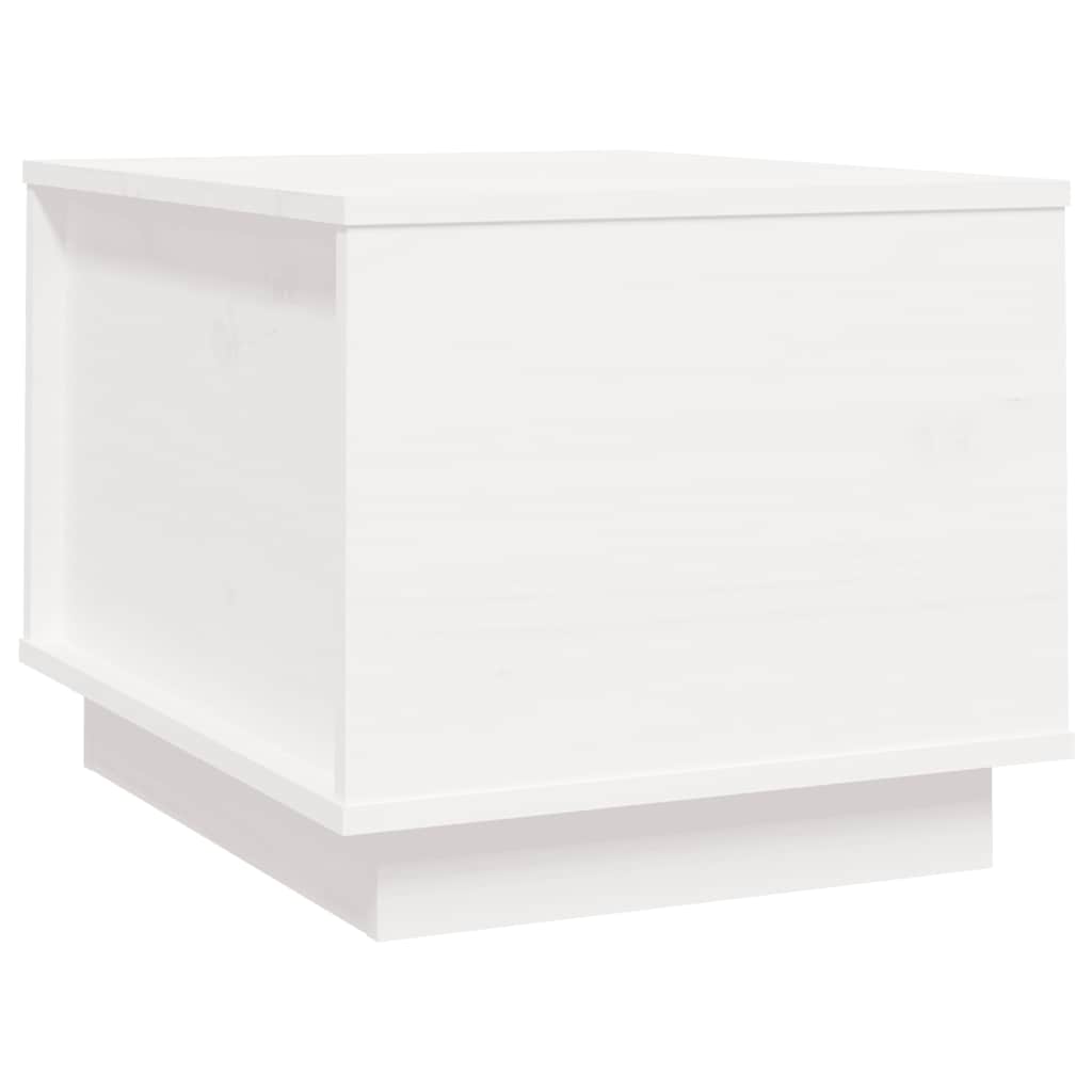 Table basse Blanc 40x50x35 cm Bois massif de pin - XIOS