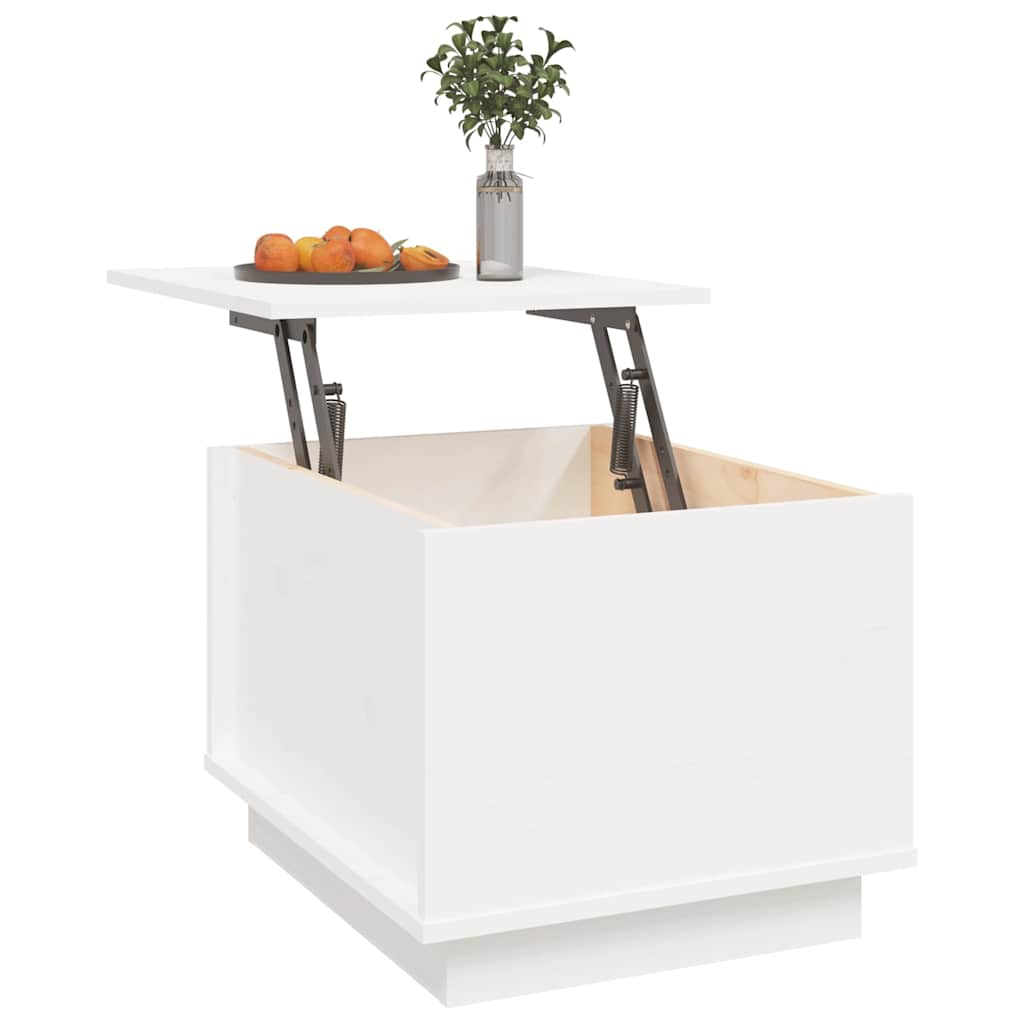 Table basse Blanc 40x50x35 cm Bois massif de pin - XIOS