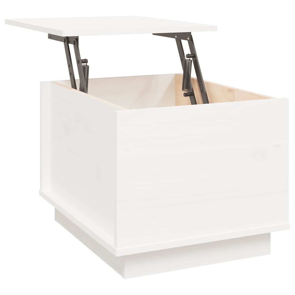 Table basse Blanc 40x50x35 cm Bois massif de pin - XIOS