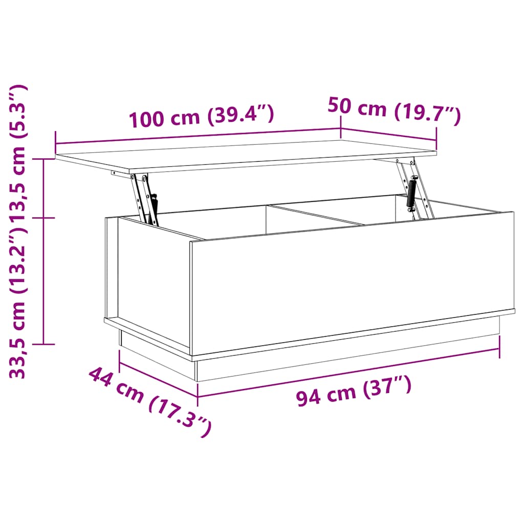 Table basse 100x50x35 cm Bois massif de pin - XIOS