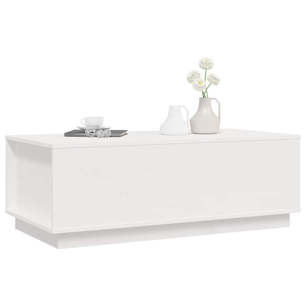 Table basse Blanc 100x50x35 cm Bois massif de pin - XIOS