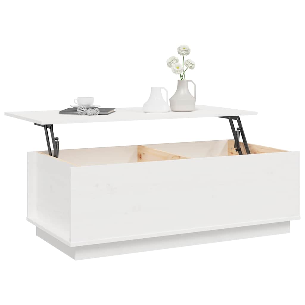 Table basse Blanc 100x50x35 cm Bois massif de pin - XIOS