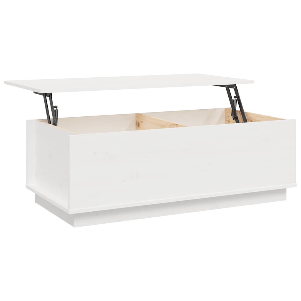 Table basse Blanc 100x50x35 cm Bois massif de pin - XIOS