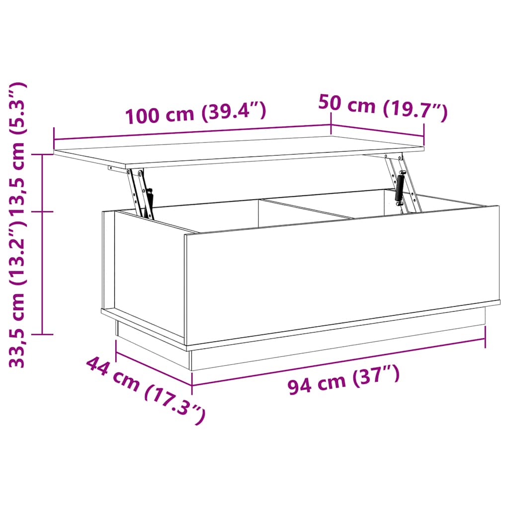 Table basse Blanc 100x50x35 cm Bois massif de pin - XIOS