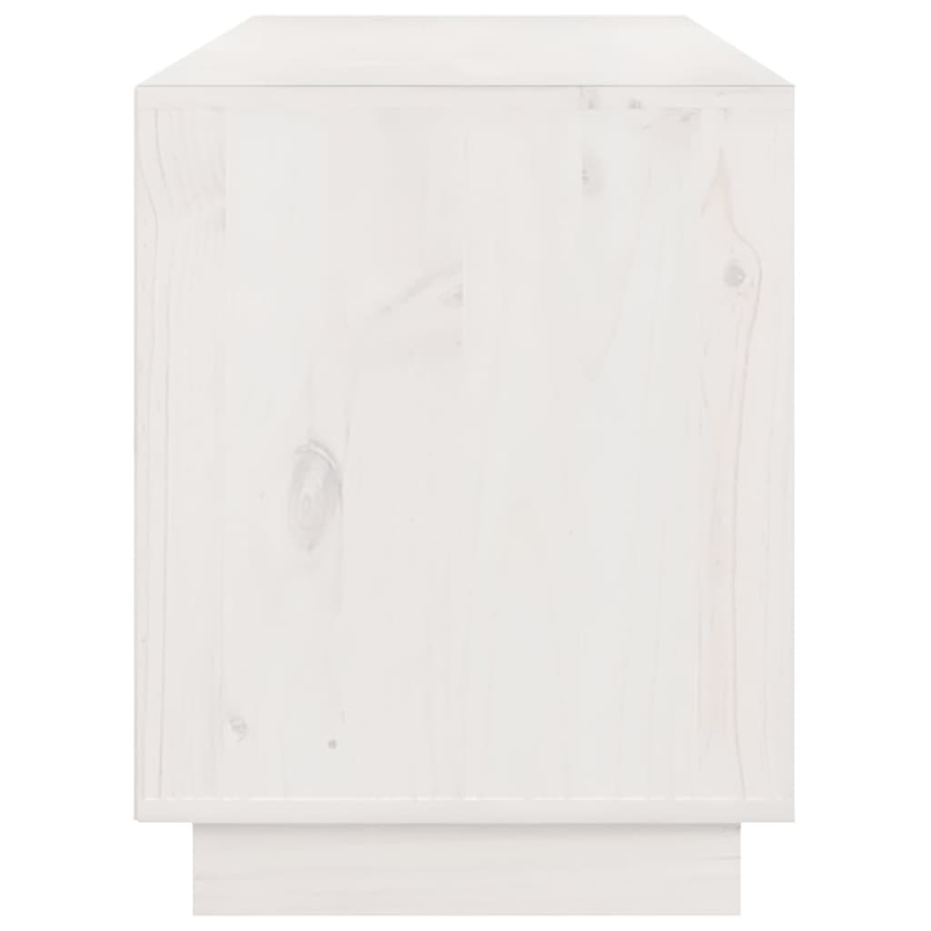 Meuble TV Blanc 176x37x47,5 cm Bois de pin massif - XIOS