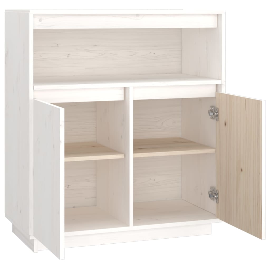 Buffet Blanc 70x34x80 cm Bois massif de pin - XIOS