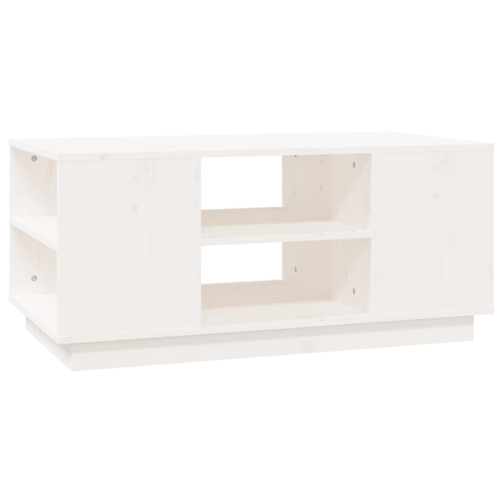 Table basse Blanc 90x49x40,5 cm Bois massif de pin - XIOS