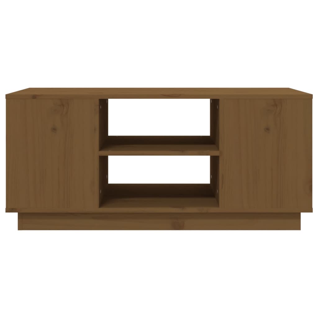 Table basse Marron miel 90x49x40,5 cm Bois massif de pin - XIOS