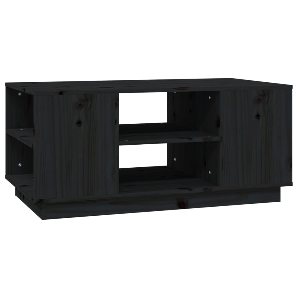 Table basse Noir 90x49x40,5 cm Bois massif de pin - XIOS