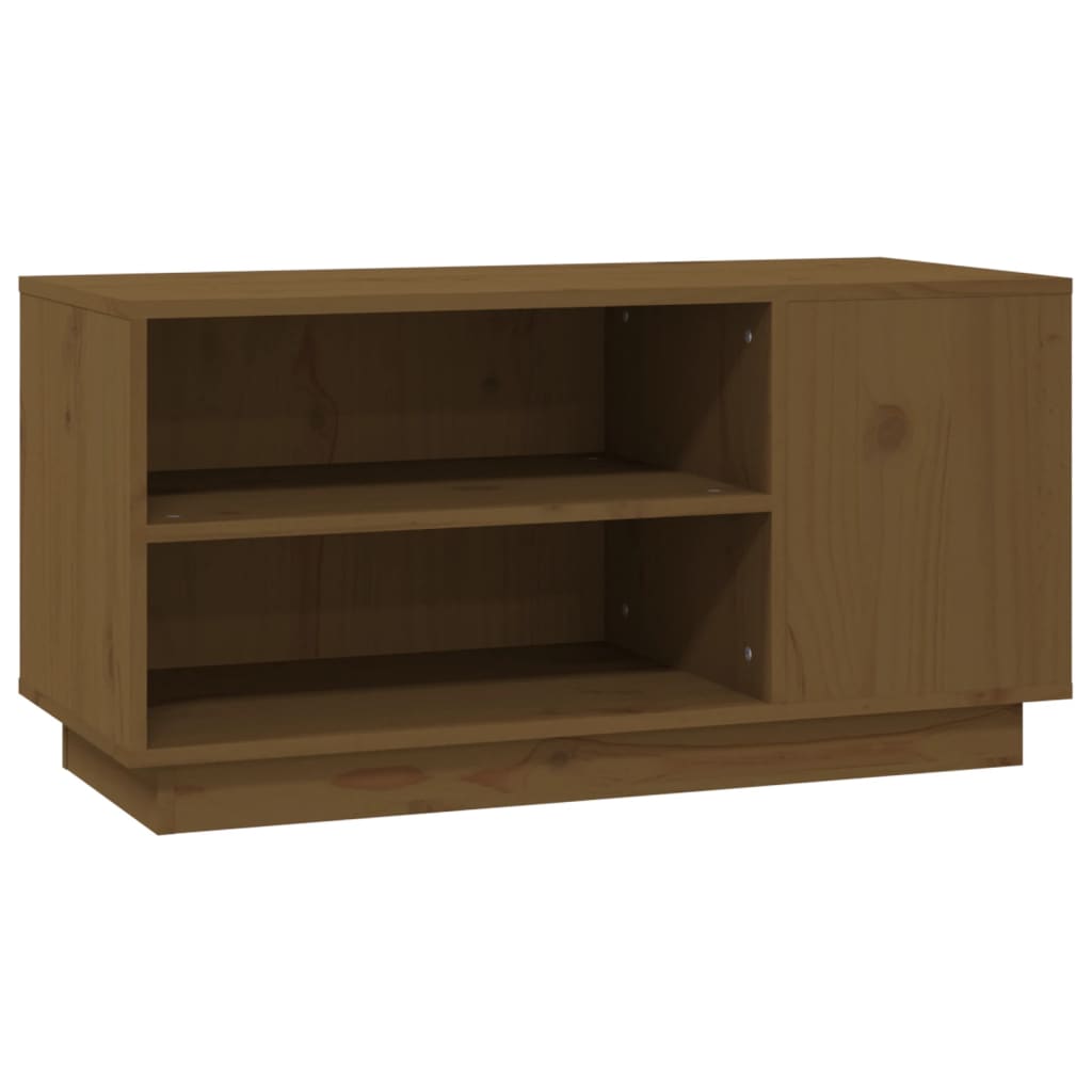 Meuble TV Marron miel 80x35x40,5 cm Bois de pin massif - XIOS
