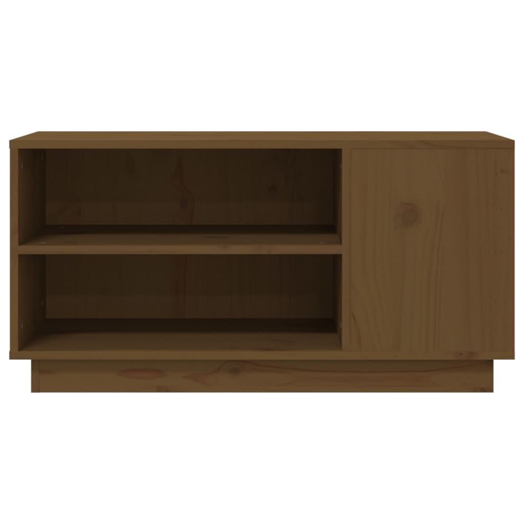 Meuble TV Marron miel 80x35x40,5 cm Bois de pin massif - XIOS