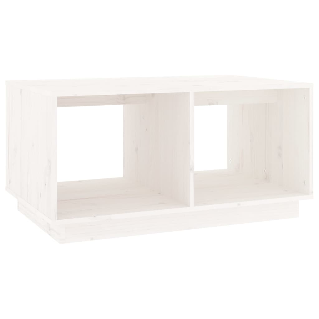 Table basse Blanc 80x50x40 cm Bois massif de pin - XIOS