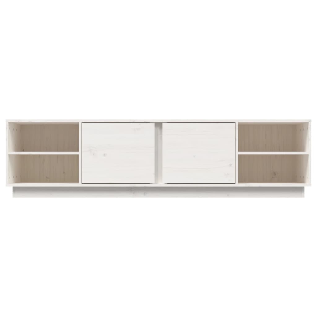 Meuble TV Blanc 156x40x40 cm Bois de pin massif - XIOS