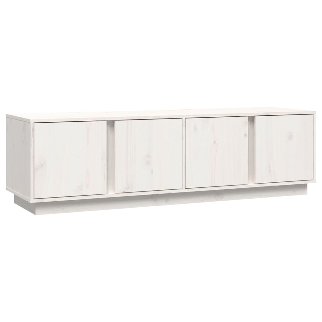 Meuble TV Blanc 140x40x40 cm Bois de pin massif - XIOS
