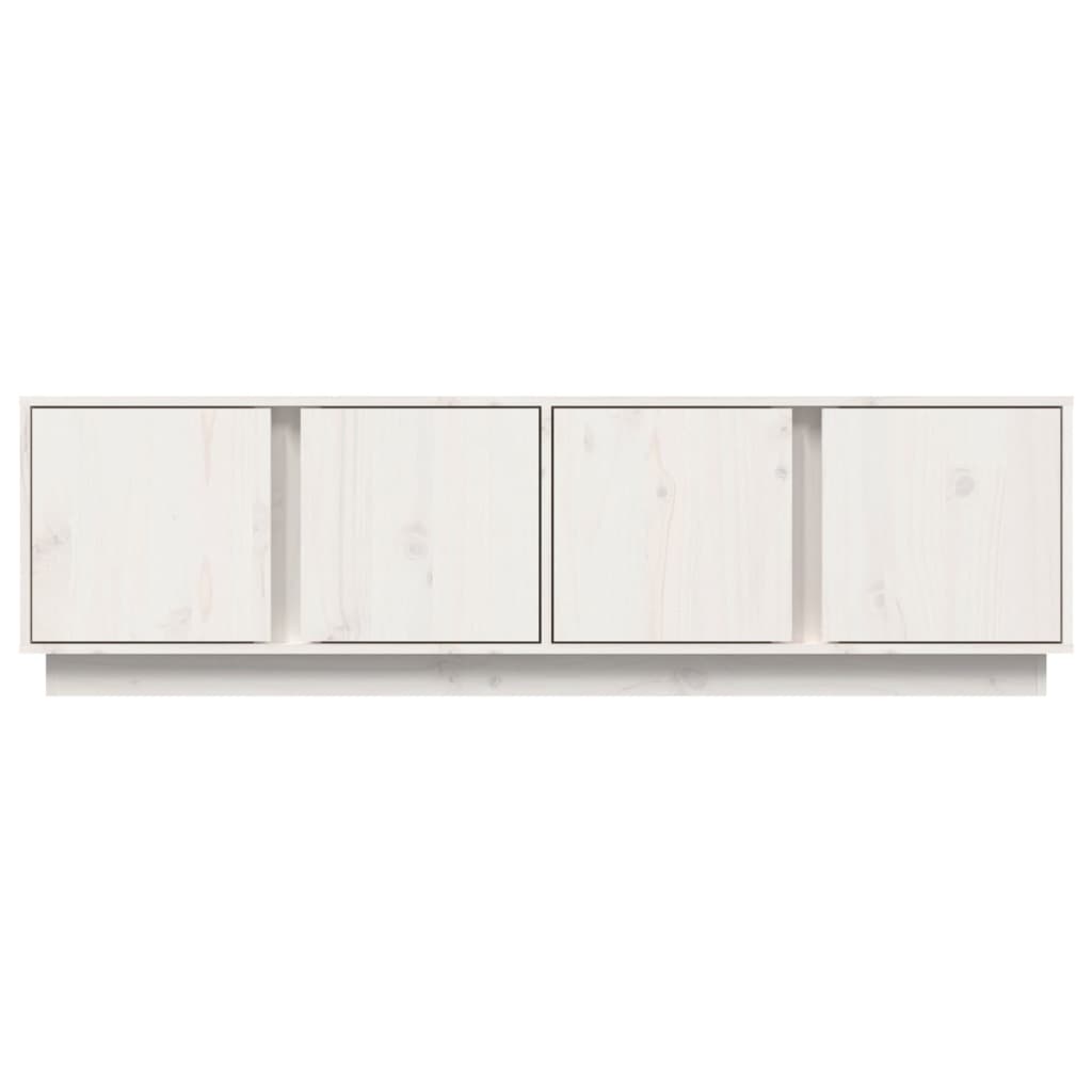 Meuble TV Blanc 140x40x40 cm Bois de pin massif - XIOS