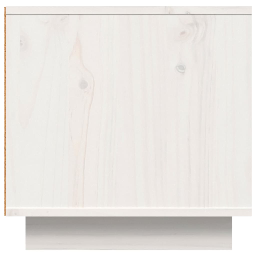 Meuble TV Blanc 140x40x40 cm Bois de pin massif - XIOS