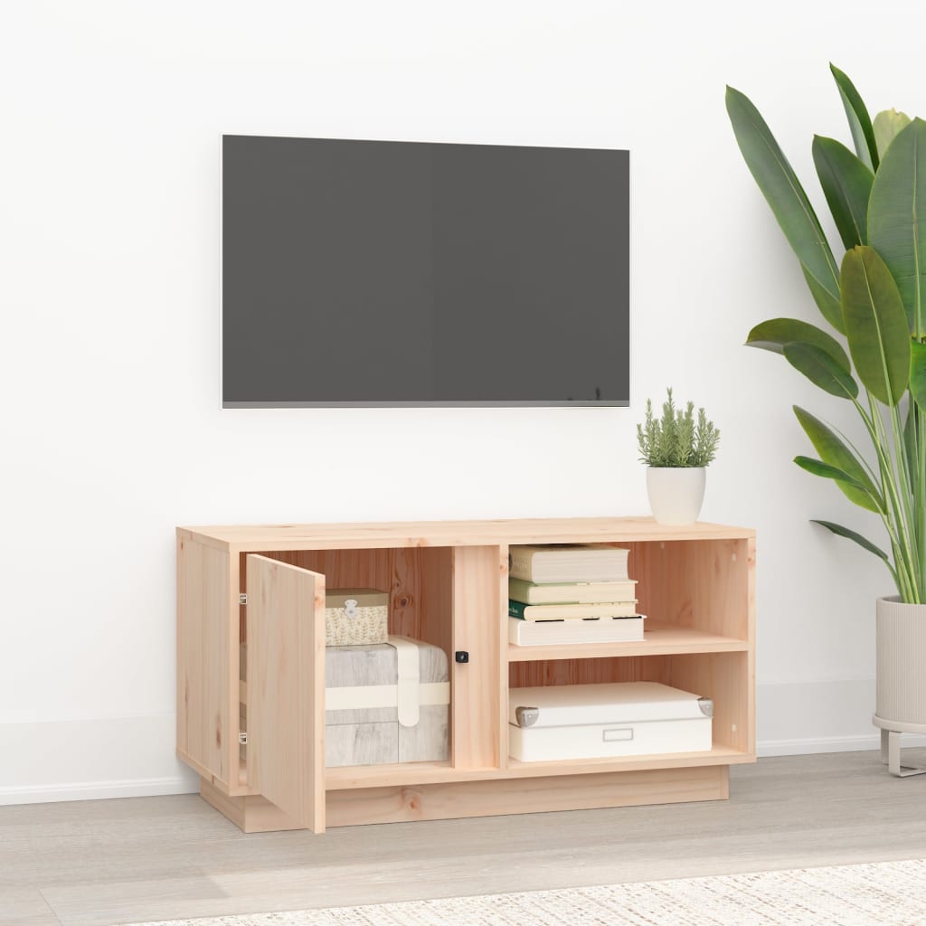 Meuble TV 80x35x40,5 cm Bois de pin massif - XIOS