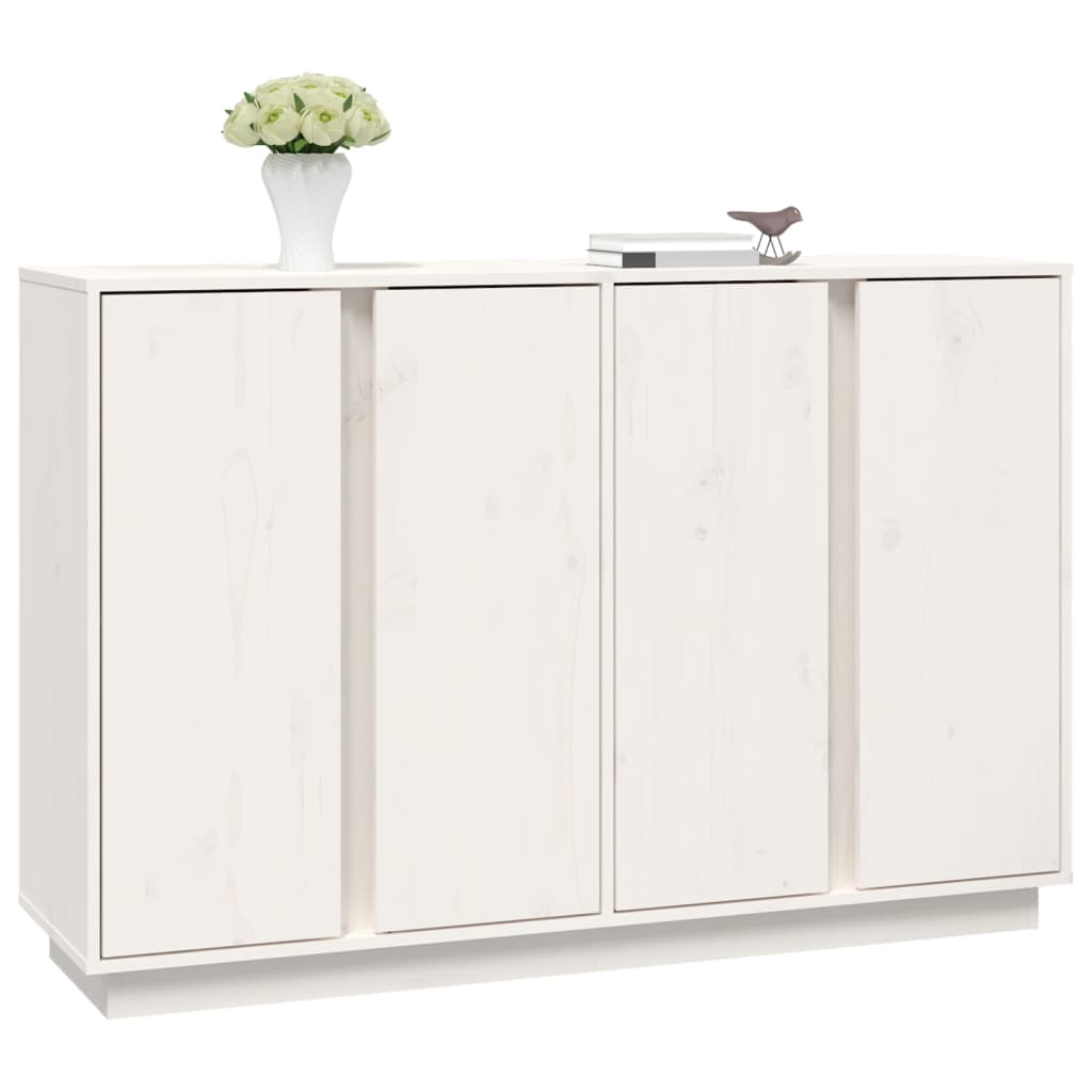 Buffet Blanc 120x35x80 cm Bois massif de pin - XIOS