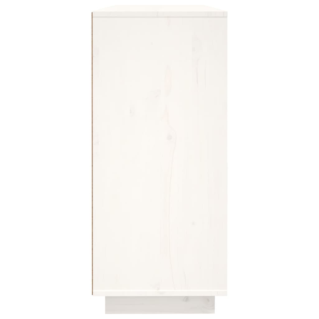 Buffet Blanc 120x35x80 cm Bois massif de pin - XIOS