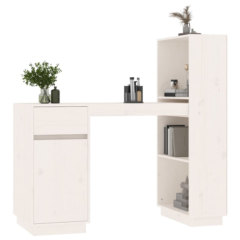 Bureau Blanc 110x53x117 cm Bois massif de pin - XIOS