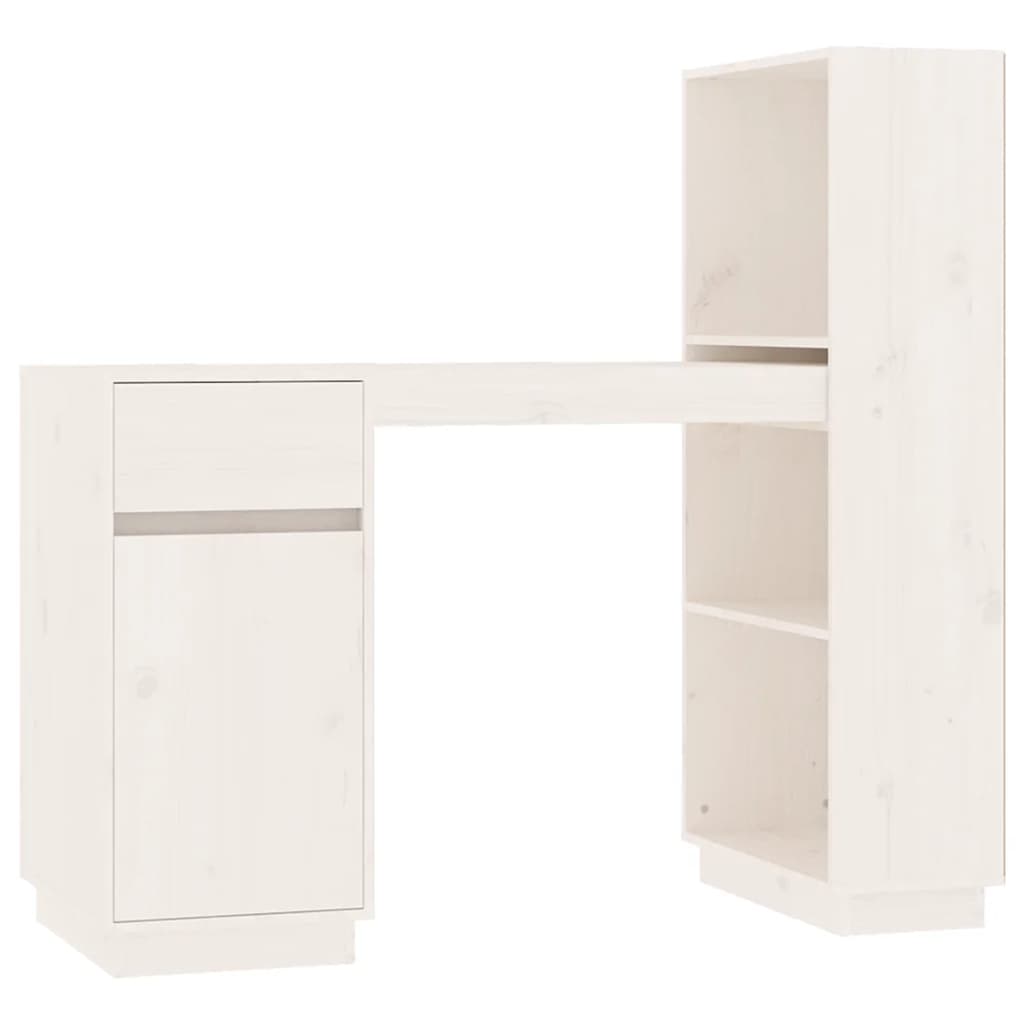 Bureau Blanc 110x53x117 cm Bois massif de pin - XIOS