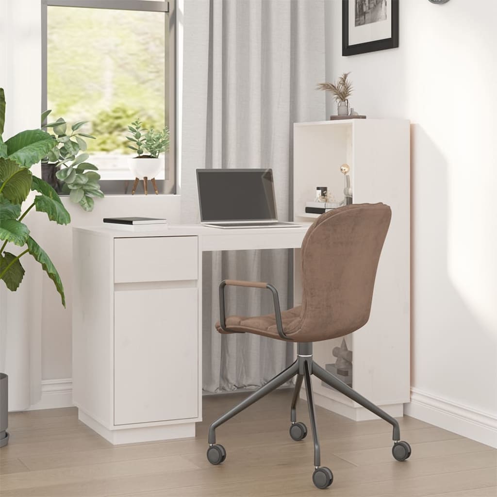 Bureau Blanc 110x53x117 cm Bois massif de pin - XIOS