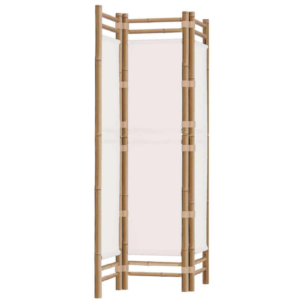 Cloison de séparation pliante 3 panneaux 120 cm Bambou et toile - XIOS