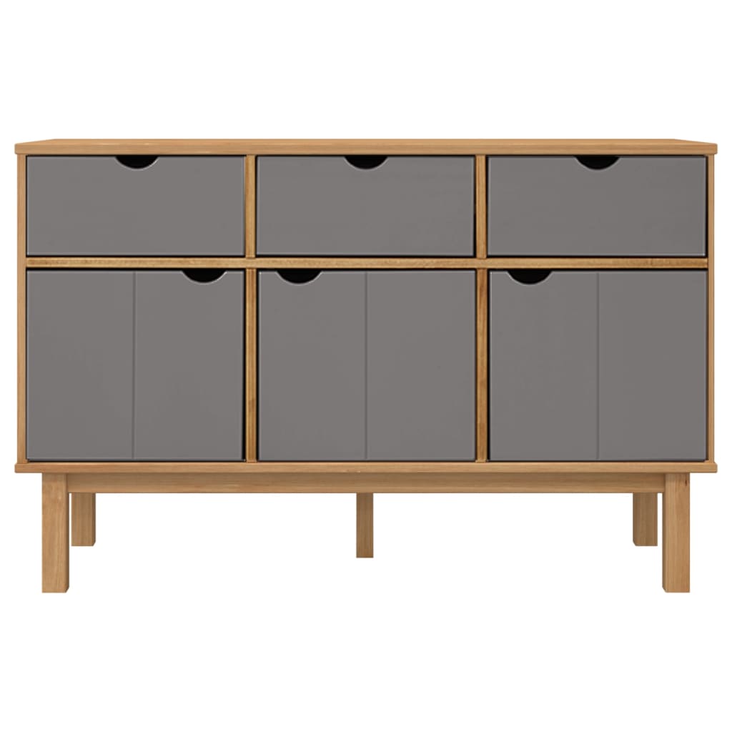 Buffet OTTA Marron et gris 114x43x73,5 cm Bois massif pin - XIOS