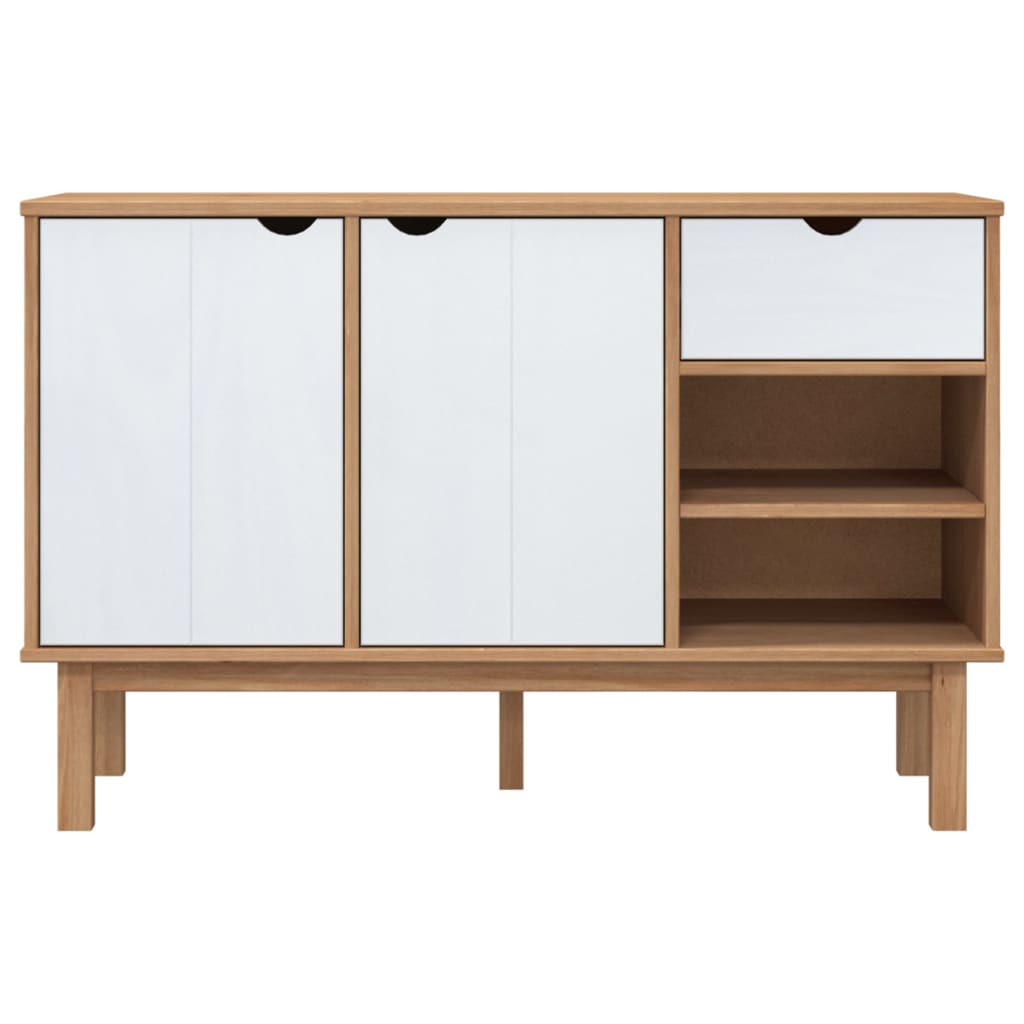 Buffet OTTA Marron et blanc 114x43x73,5 cm Bois massif pin - XIOS