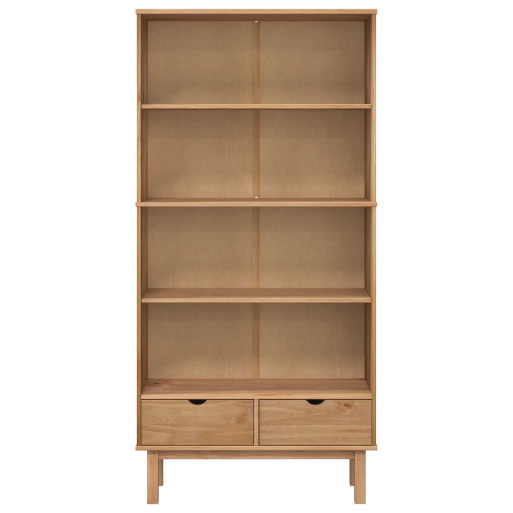 Bibliothèque OTTA avec 2 tiroirs Marron Bois massif pin - XIOS